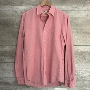 Men’s Sunwashed Oxford J. Crew Salmon Cotton Button Up Shirt sz. Medium